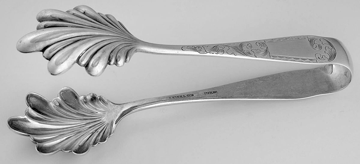 Mayflower (Sterling, 1846) Large Ice Serving Tongs by Kirk Stieff-1