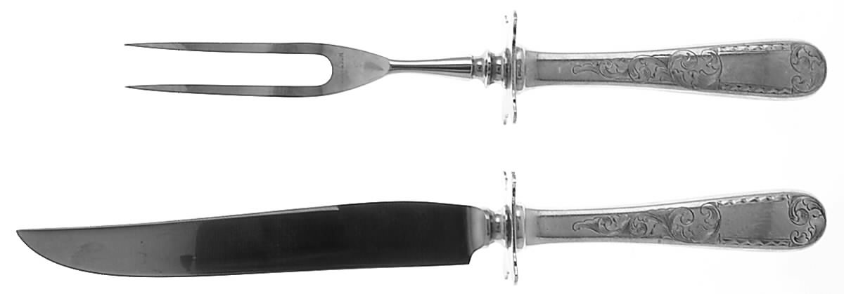 Mayflower (Sterling, 1846) 2 Piece Small Carving Set W/ Sterling Guard by Kirk Stieff-1