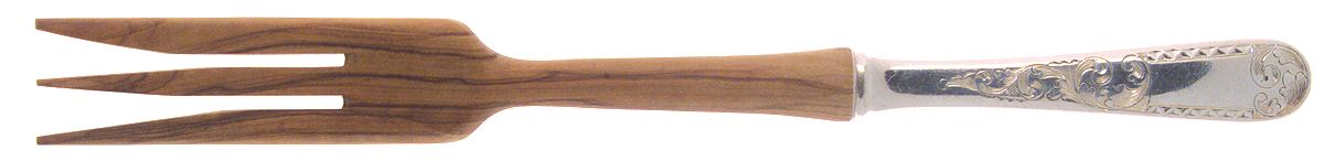 Mayflower (Sterling, 1846) Salad Serving Fork with Wooden Prongs by Kirk Stieff-1