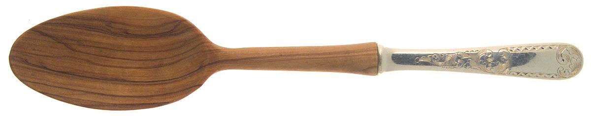 Mayflower (Sterling, 1846) Salad Serving Spoon with Wooden Bowl by Kirk Stieff-1