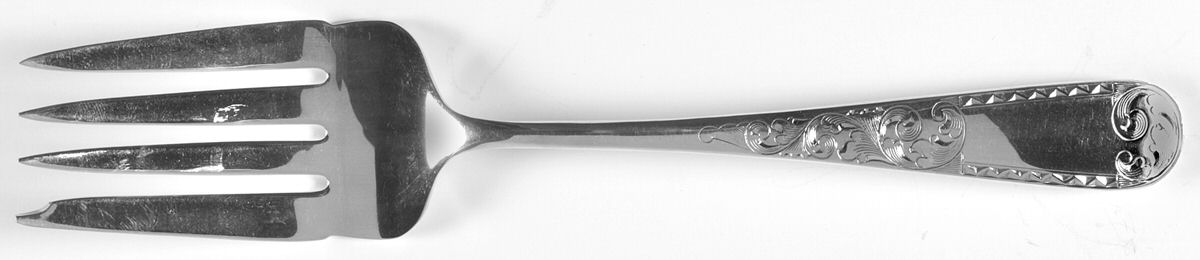Mayflower (Sterling, 1846) Medium Solid Cold Meat Serving Fork by Kirk Stieff-1
