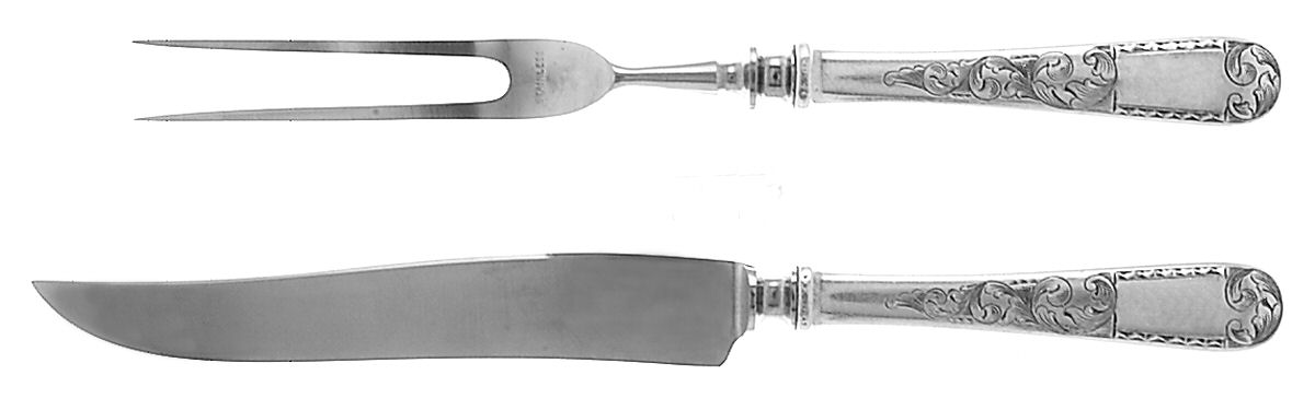 Mayflower (Sterling, 1846) Small 2-Piece Steak Carving Set w/Stainless Blade by Kirk Stieff-1