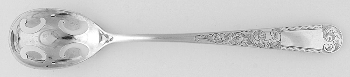Mayflower (Sterling, 1846) Pierced Bowl Short Handle Olive Spoon by Kirk Stieff-1