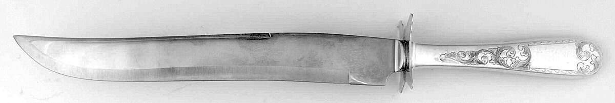 Mayflower (Sterling, 1846) Large Carving/Roast Knife StnlBl w/Sterling Guard by Kirk Stieff-1