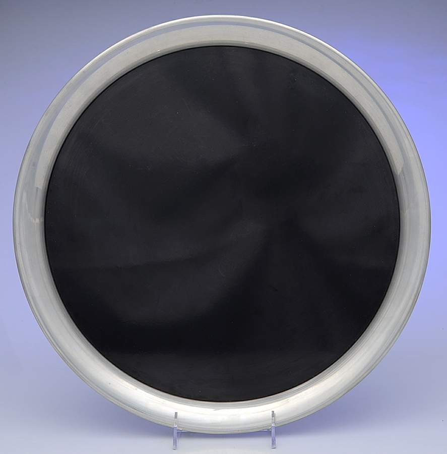 Pewter Hollowware Round Tray with Lucite Center by Kirk Stieff-1