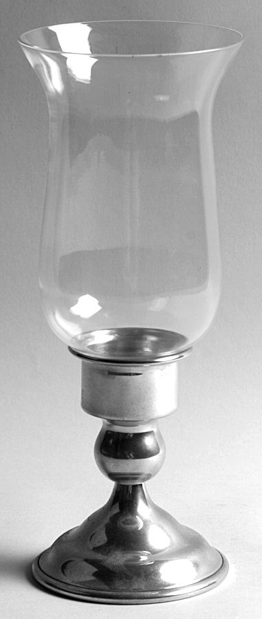 Pewter Hollowware Hurricane Lamp & Globe by Kirk Stieff-1