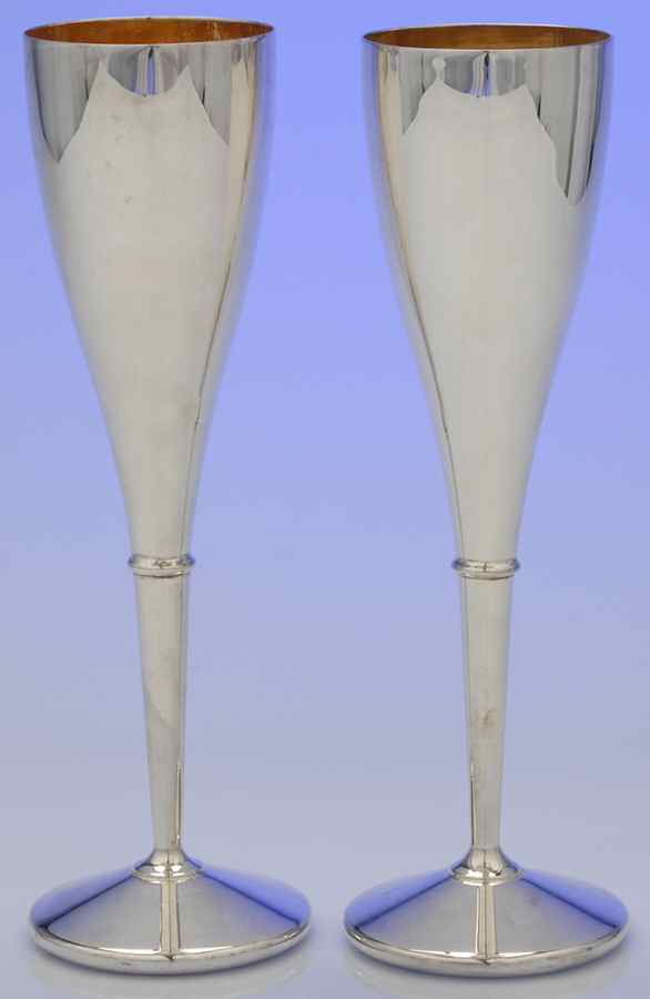 Silverplate Hollowware Champagne Flute - Set of 2 by Kirk Stieff-1