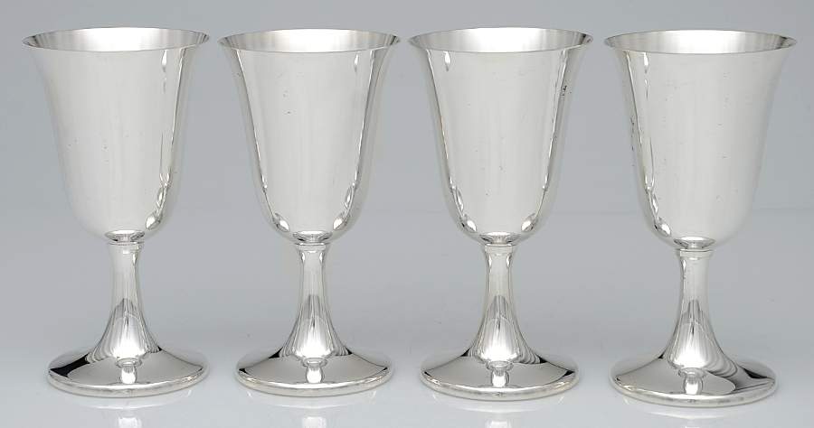 Silverplate Hollowware Water Goblet - Set of 4 by Kirk Stieff-1