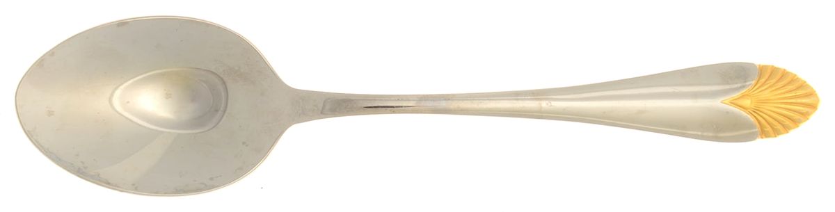 Morning Glow Gold (Stainless, Gold Accent) Tablespoon (Serving Spoon) by Kirk Stieff-1