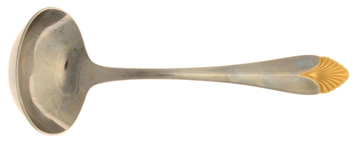 Morning Glow Gold (Stainless, Gold Accent) Solid Gravy Ladle by Kirk Stieff-1
