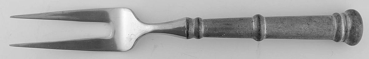 Old Annapolis (Pewter) Large Stainless-Tine Cold Meat Serving Fork by Kirk Stieff-1