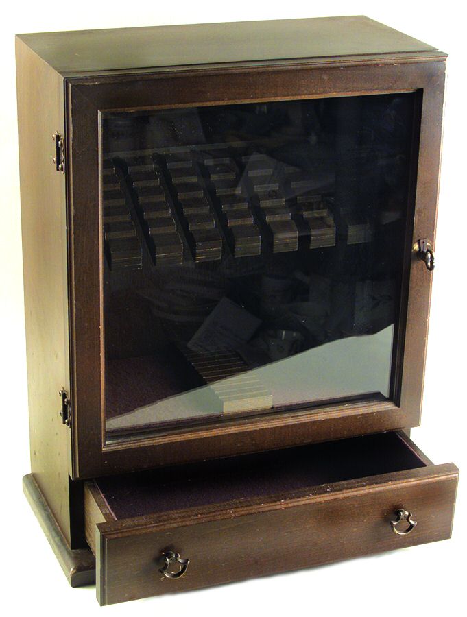 Old Annapolis (Pewter) Flatware Chest with One Drawer & Glass Door by Kirk Stieff-1