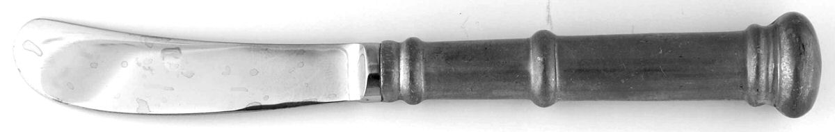 Old Annapolis (Pewter) Butter Spreader Hollow Hdl-Paddle/Stainless Blade by Kirk Stieff-1