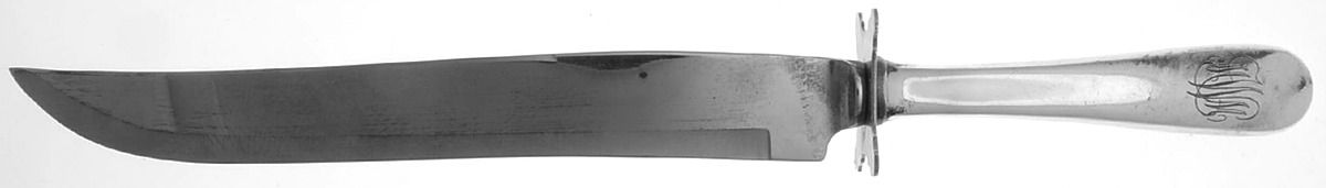 Old Maryland-Plain (Sterling, 1850) Large Carving/Roast Knife StnlBl w/Sterling Guard by Kirk Stieff-1