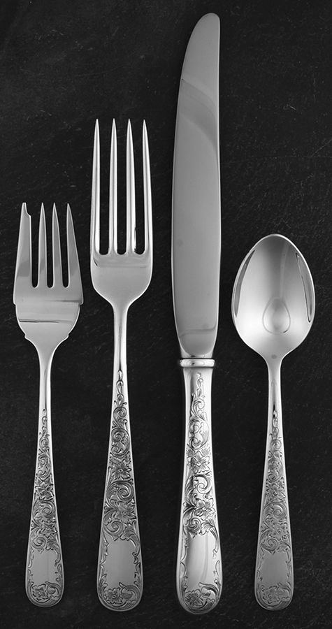Old Maryland-Plain (Sterling, 1850) 4 Piece Dinner Size Setting by Kirk Stieff-1