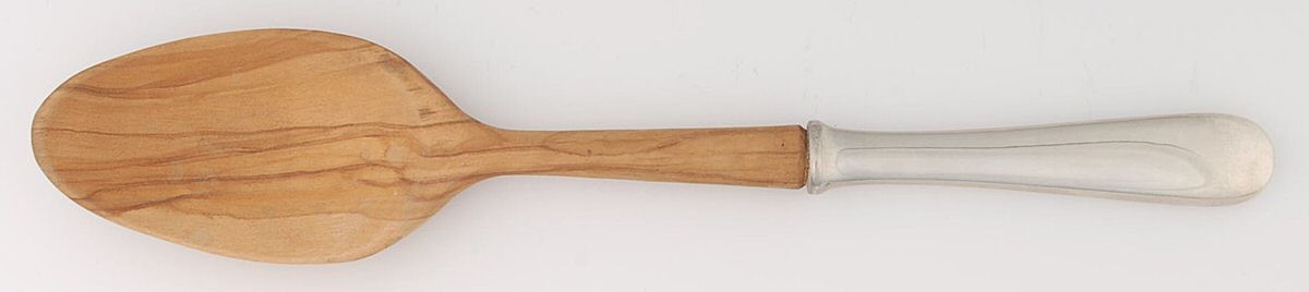 Old Maryland-Plain (Sterling, 1850) Salad Serving Spoon with Wooden Bowl by Kirk Stieff-1