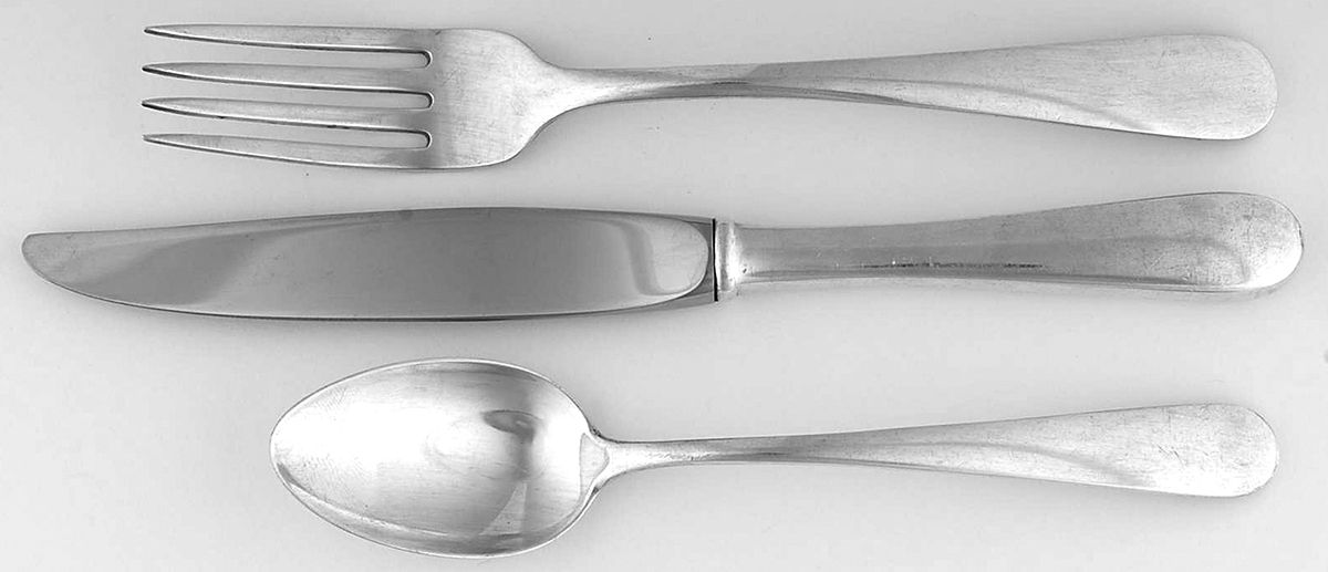 Old Maryland-Plain (Sterling, 1850) 3-Piece Youth Set (Knife, Fork & 5 O'Clock Spoon) by Kirk Stieff-1
