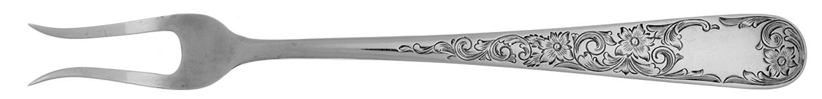 Old Maryland-Engv (Sterling, 1936, No Monos) Large 2 Tine Lemon Fork by Kirk Stieff-1