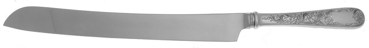 Old Maryland-Engv (Sterling, 1936, No Monos) Wedding Cake Knife with Stainless Blade HC by Kirk Stieff-1