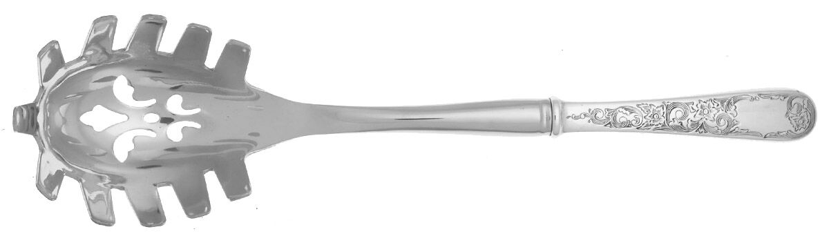 Old Maryland-Engv (Sterling, 1936, No Monos) Pasta Server with Stainless Bowl HC by Kirk Stieff-1