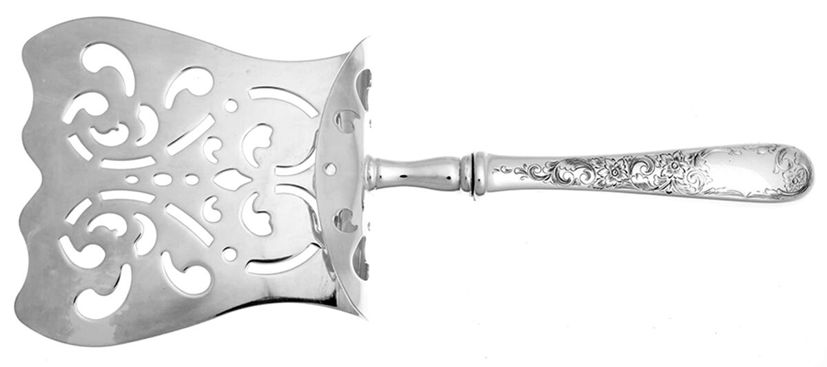 Old Maryland-Engv (Sterling, 1936, No Monos) Asparagus Server with Silverplate Hood HC by Kirk Stieff-1