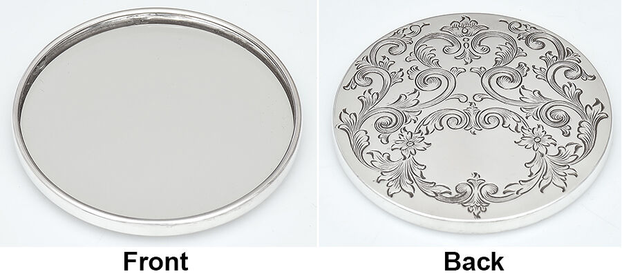 Old Maryland-Engv (Sterling, 1936, No Monos) Purse Mirror by Kirk Stieff-1