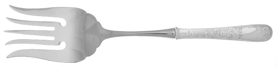 Old Maryland-Engv (Sterling, 1936, No Monos) Serving Fork with Stainless Tines by Kirk Stieff-1