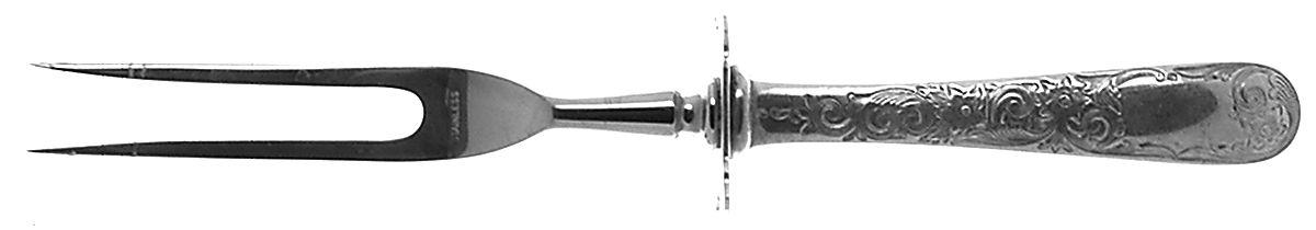 Old Maryland-Engv (Sterling, 1936, No Monos) Small Steak Carving Fork with Stainless Prongs by Kirk Stieff-1