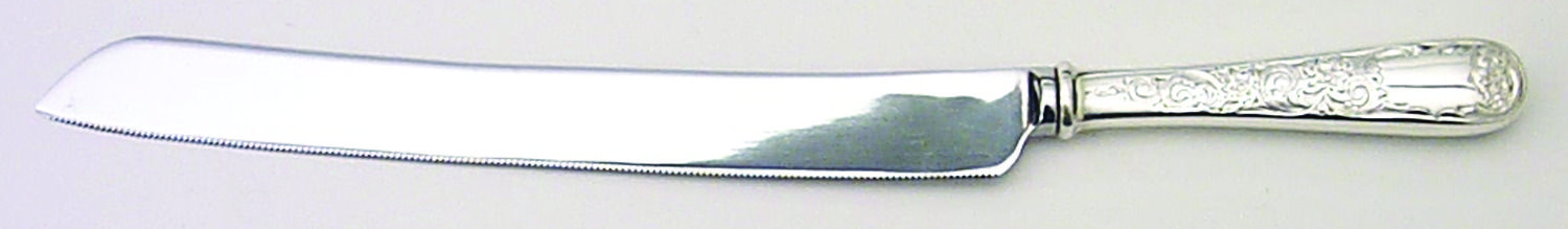 Old Maryland-Engv (Sterling, 1936, No Monos) Cake Knife with Stainless Blade by Kirk Stieff-1