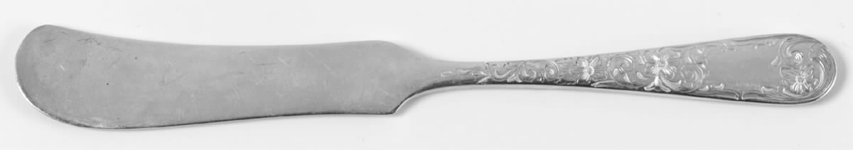 Old Maryland-Engv (Sterling, 1936, No Monos) Small Flat Handled Butter Spreader by Kirk Stieff-1