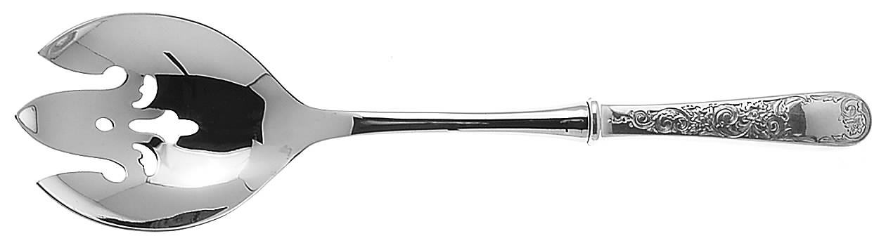 Old Maryland-Engv (Sterling, 1936, No Monos) Salad Serving Fork with Stainless Prongs by Kirk Stieff-1