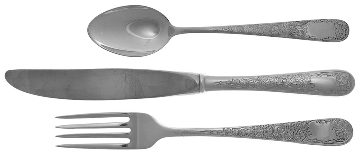 Old Maryland-Engv (Sterling, 1936, No Monos) 3-Piece Youth Set (Knife, Fork & 5 O'Clock Spoon) by Kirk Stieff-1