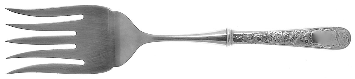 Old Maryland-Engv (Sterling, 1936, No Monos) Serving Fork with Stainless Tines by Kirk Stieff-1