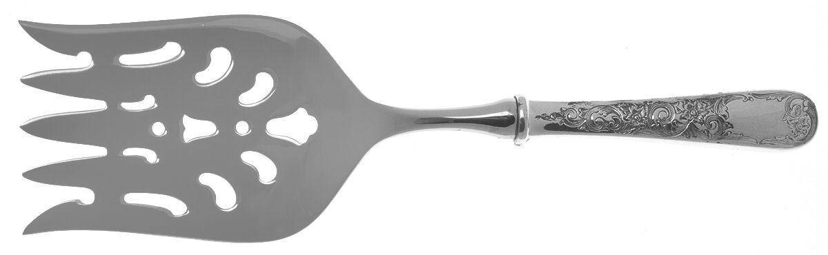 Old Maryland-Engv (Sterling, 1936, No Monos) Large Hollow Handle Fish Serving Fork by Kirk Stieff-1