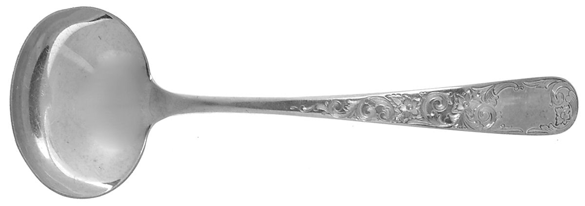 Old Maryland-Engv (Sterling, 1936, No Monos) Solid Gravy Ladle by Kirk Stieff-1