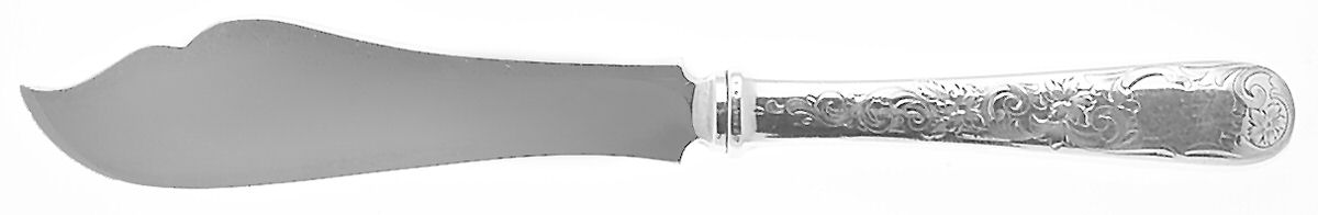 Old Maryland-Engv (Sterling, 1936, No Monos) Individual Hollow Handle Fish Knife-Sterling Blade by Kirk Stieff-1