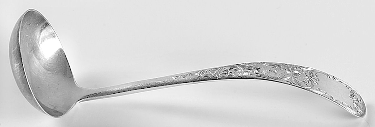 Old Maryland-Engv (Sterling, 1936, No Monos) Solid Piece Cream Ladle by Kirk Stieff-1