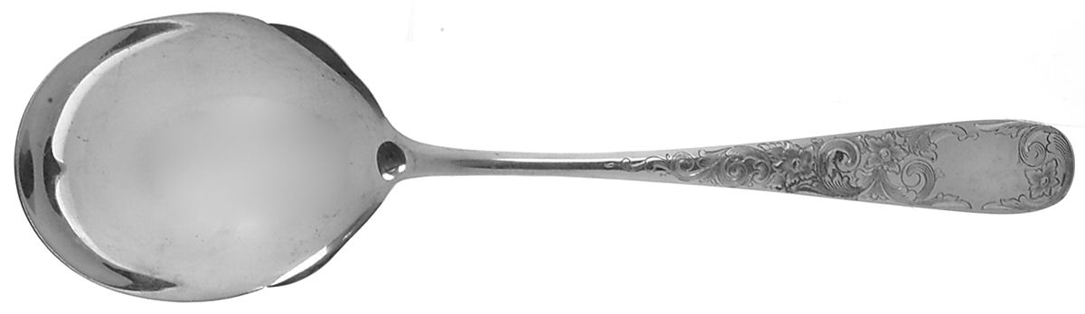 Old Maryland-Engv (Sterling, 1936, No Monos) Small Solid Berry/Casserole Spoon by Kirk Stieff-1