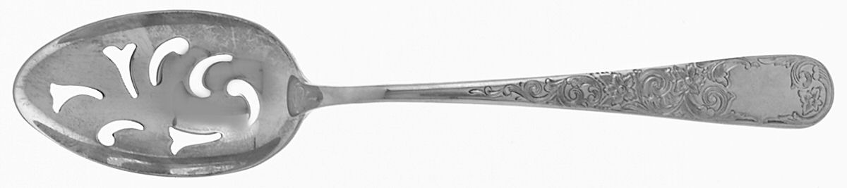 Old Maryland-Engv (Sterling, 1936, No Monos) Pierced Tablespoon (Serving Spoon) HC by Kirk Stieff-1