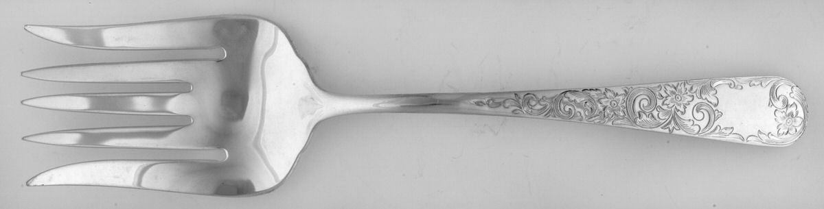 Old Maryland-Engv (Sterling, 1936, No Monos) Solid Salad Serving Fork by Kirk Stieff-1