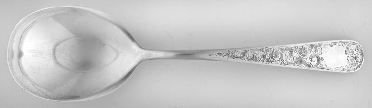 Old Maryland-Engv (Sterling, 1936, No Monos) Solid Salad Serving Spoon by Kirk Stieff-1
