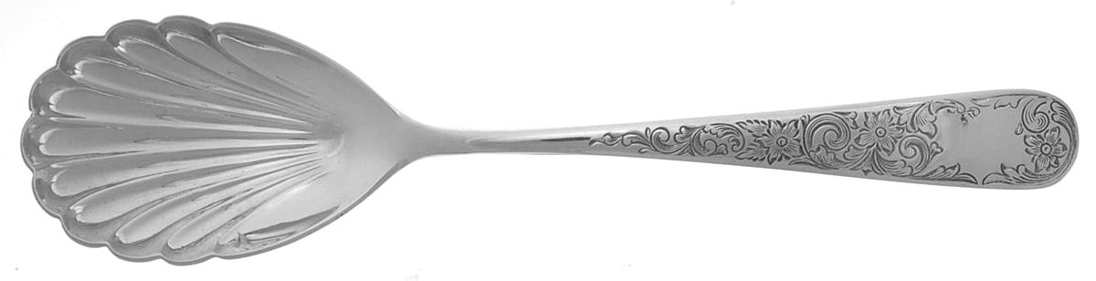Old Maryland-Engv (Sterling, 1936, No Monos) Sugar Shell Spoon by Kirk Stieff-1
