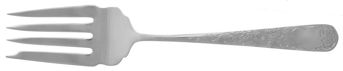 Old Maryland-Engv (Sterling, 1936, No Monos) Small Solid Cold Meat Serving Fork by Kirk Stieff-1
