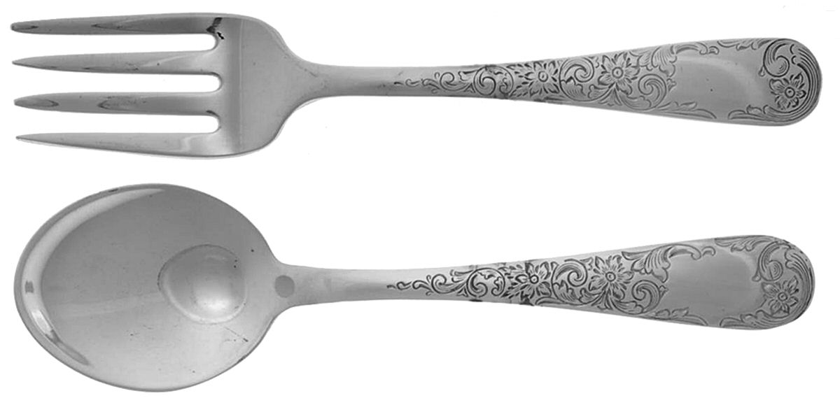 Old Maryland-Engv (Sterling, 1936, No Monos) 2 Pc Baby Set (BF, BS) by Kirk Stieff-1