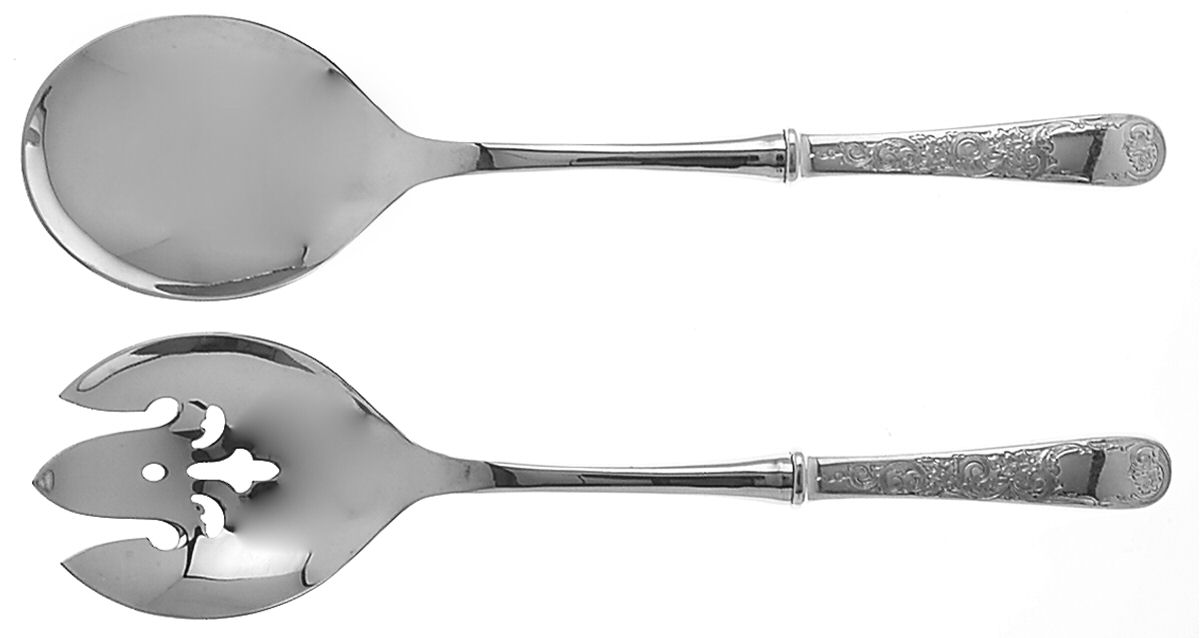 Old Maryland-Engv (Sterling, 1936, No Monos) 2 Pc Salad Set with Stainless Bowl by Kirk Stieff-1