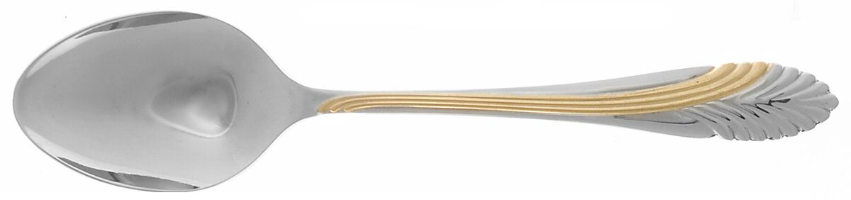 Palmyra-Gold (Stainless, Gold Accent) Place/Oval Soup Spoon by Kirk Stieff-1