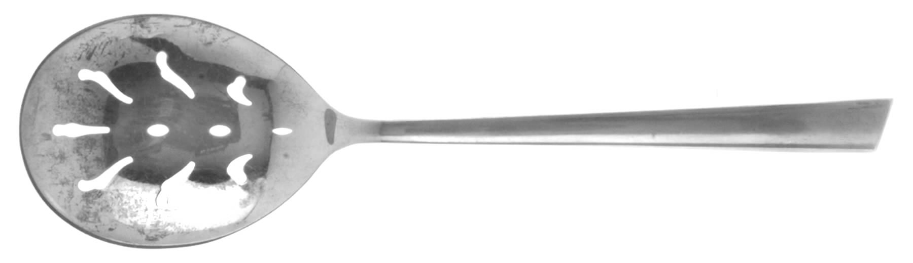 Personna (Sterling, 1959, No Monograms, Glossy) Pierced Vegetable Serving Spoon by Kirk Stieff-1