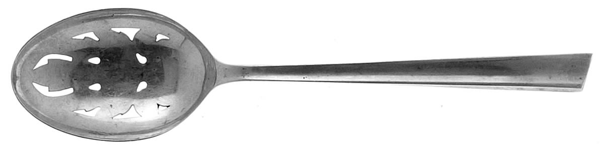 Personna (Sterling, 1959, No Monograms, Glossy) Pierced Tablespoon (Serving Spoon) by Kirk Stieff-1