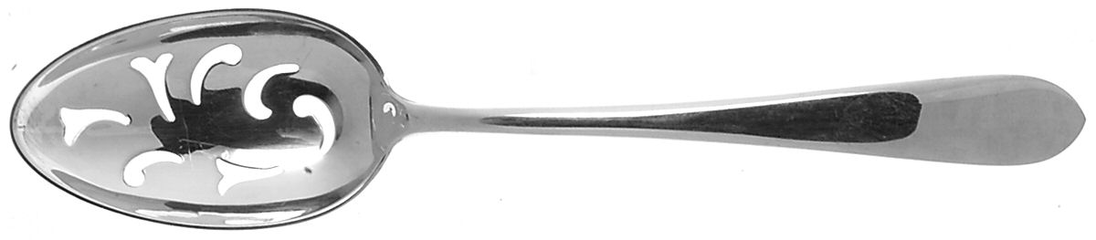 Plain Antique (Silverplate, 1980) Pierced Tablespoon (Serving Spoon) by Kirk Stieff-1