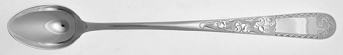 Plymouth-Engraved (Silverplate, 1980) Iced Tea Spoon by Kirk Stieff-1